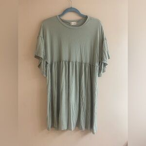 Altar'd State Sage Green Bohemian Flowy Mini Dress